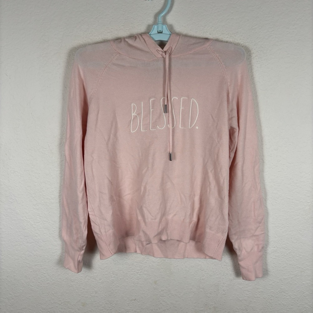 Rae Dunn Womens Sweatshirt Sz S Small Long Sleeve Hoodie Blessed Excellent